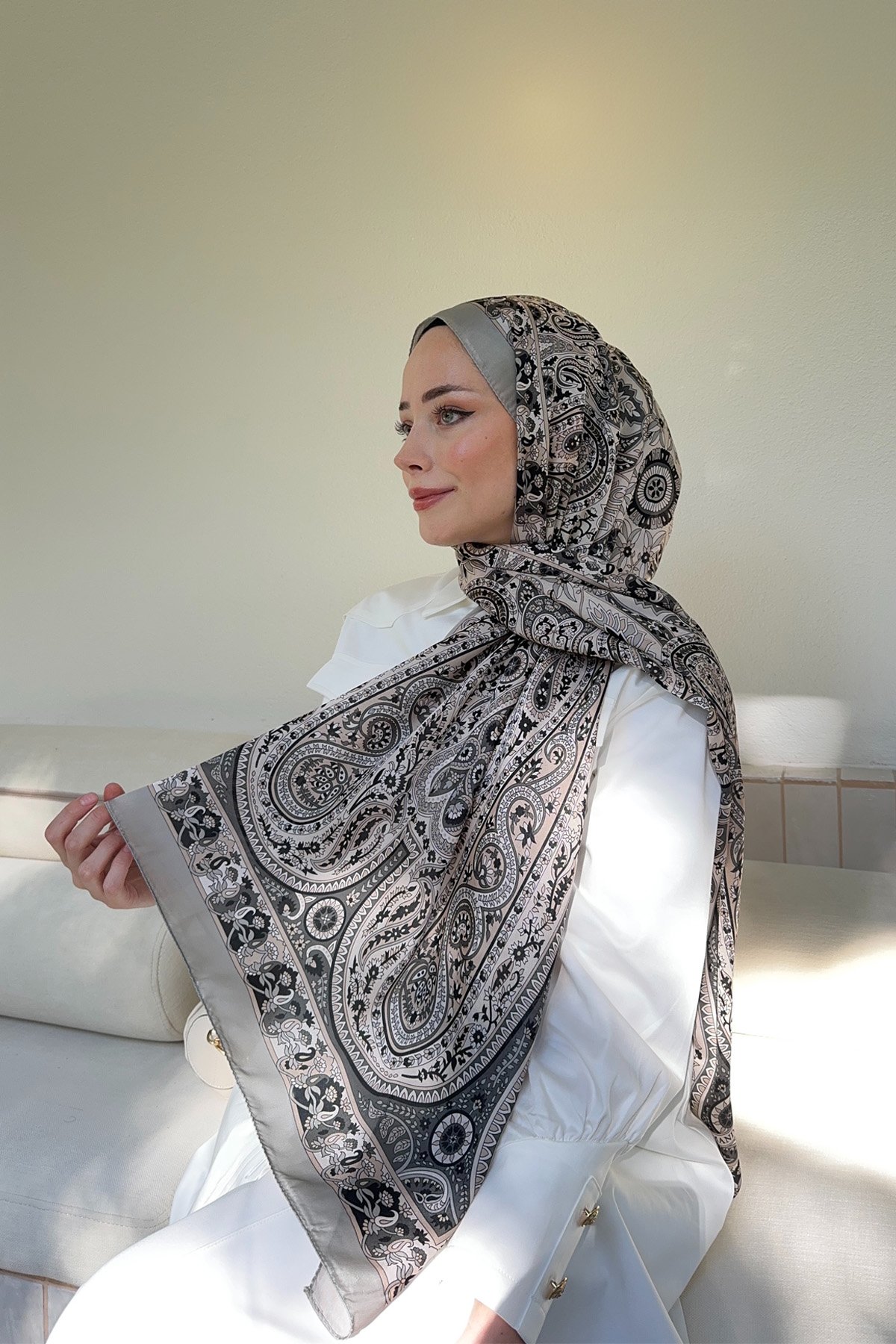 ETHNIC VUAL PASHMINA DESEN ŞAL - TAŞ