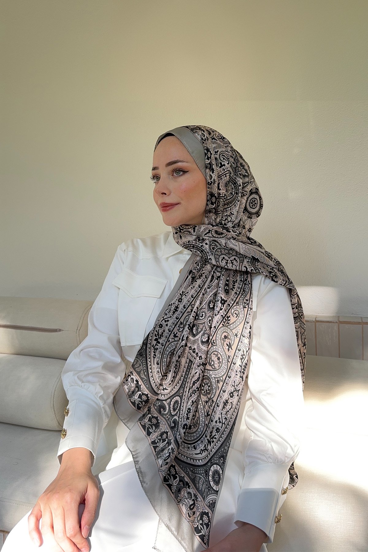 ETHNIC VUAL PASHMINA DESEN ŞAL - TAŞ
