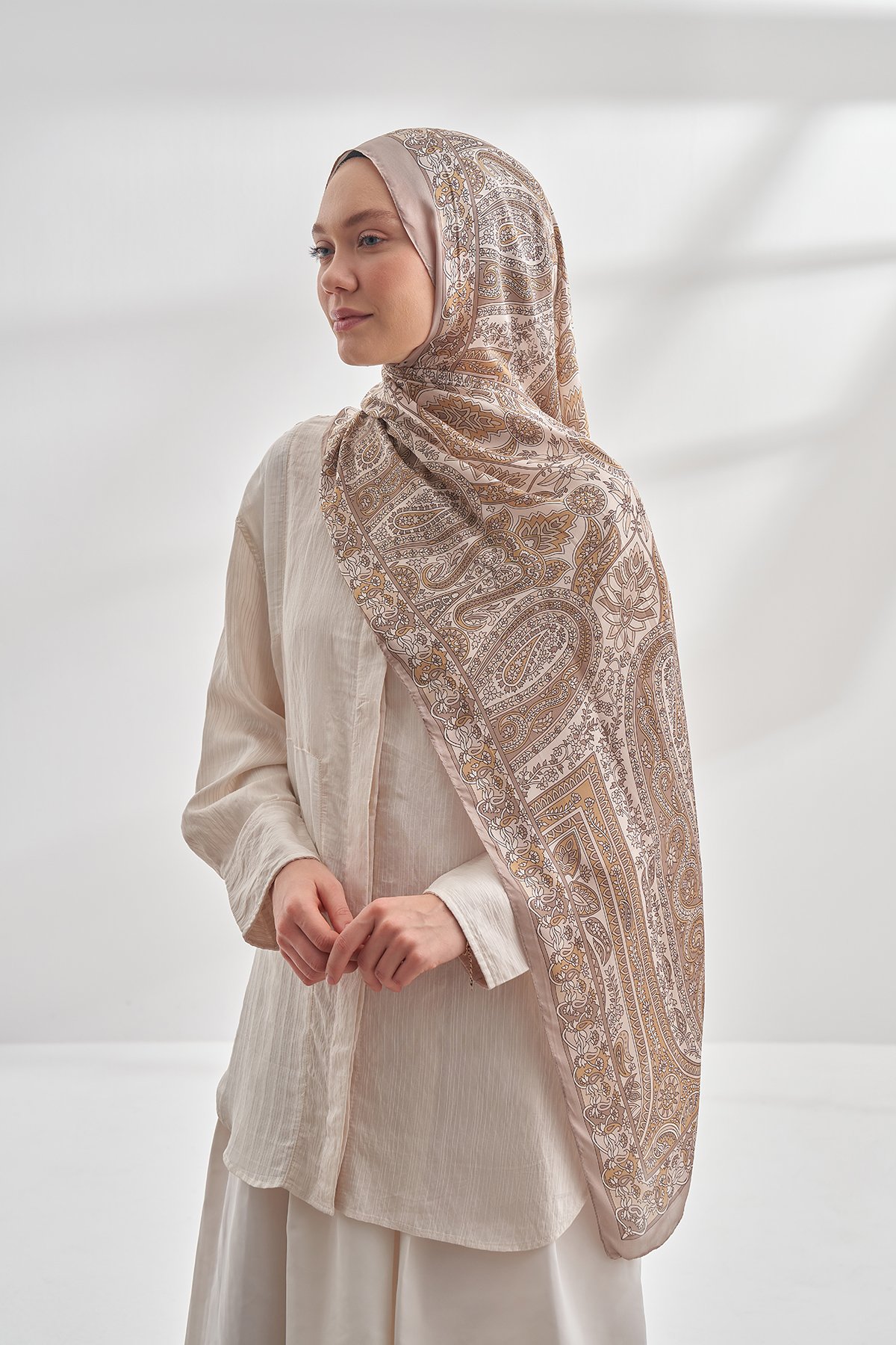 ETRO VUAL PASHMINA DESEN ŞAL - BEJ
