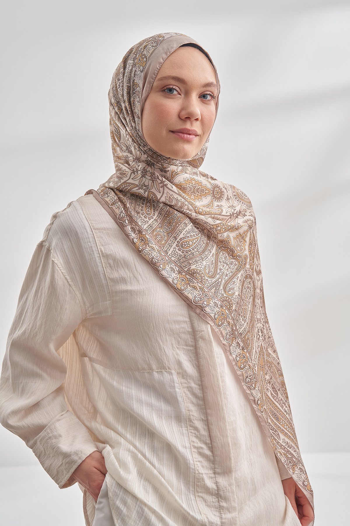 ETRO VUAL PASHMINA DESEN ŞAL - BEJ