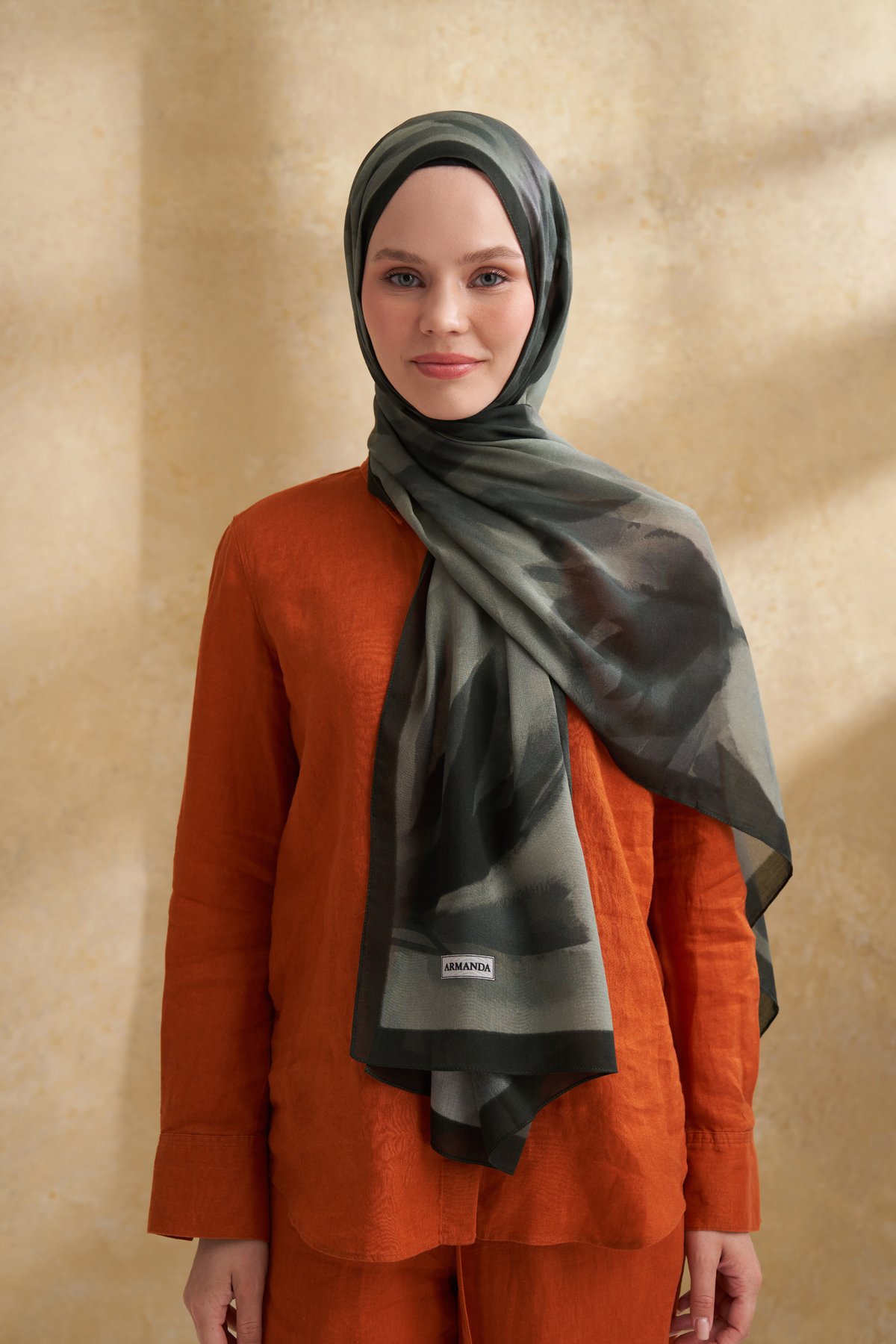 İPEK MODAL DARCY DESEN ŞAL - KETEN YEŞİLİ