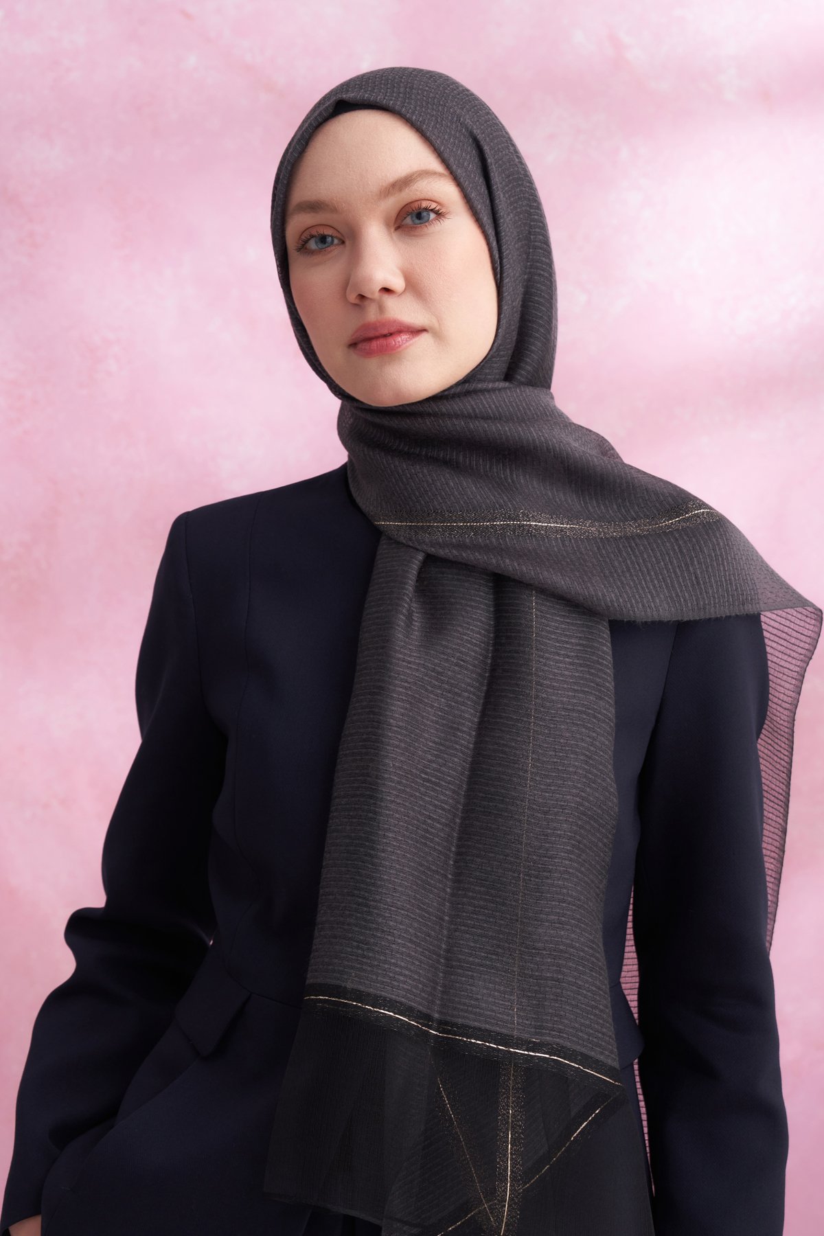 İPEKLİ PEONY ŞAL - FÜME