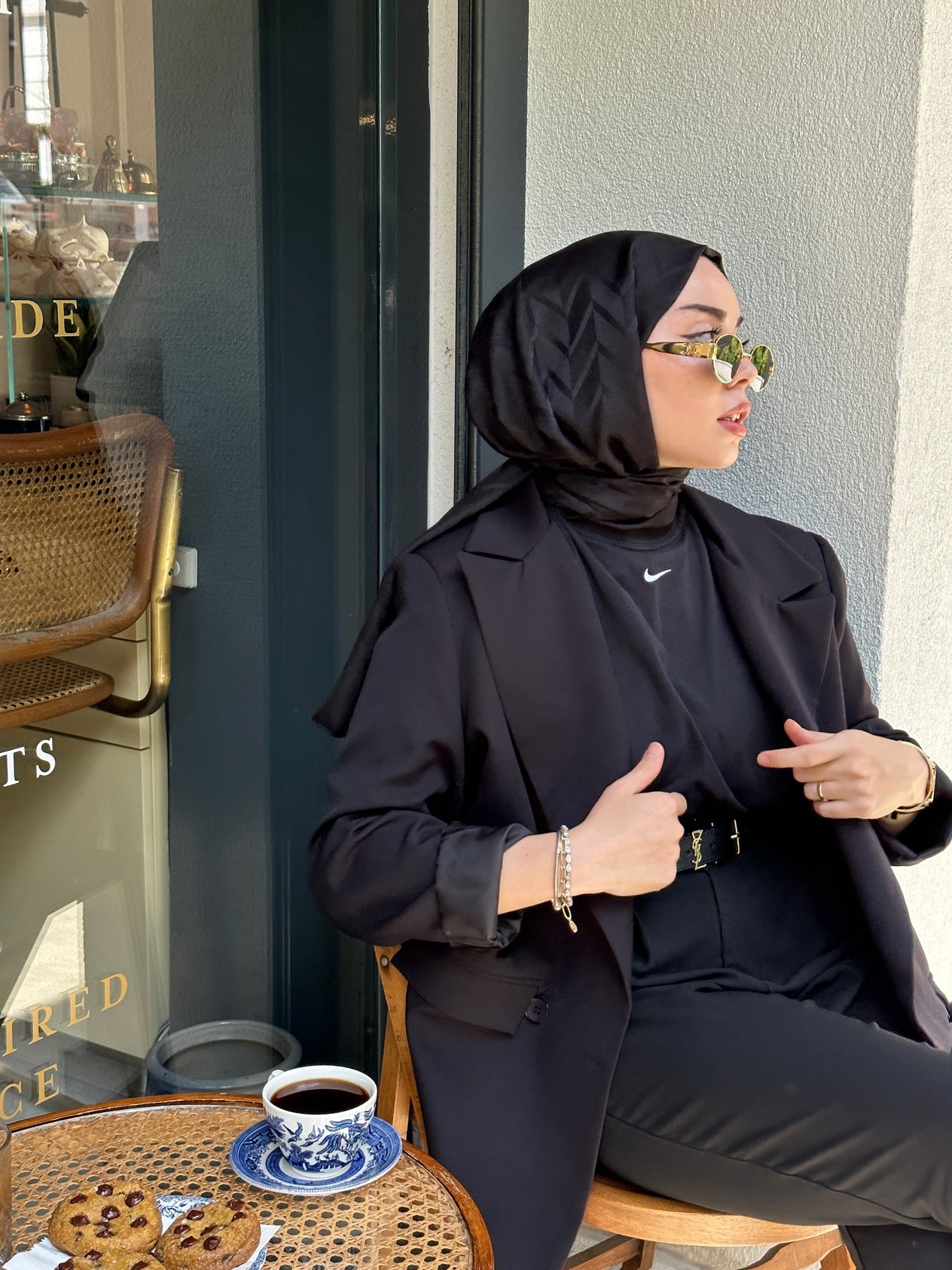 İTALYAN JAKAR ZİGZAG DESEN ŞAL - SİYAH