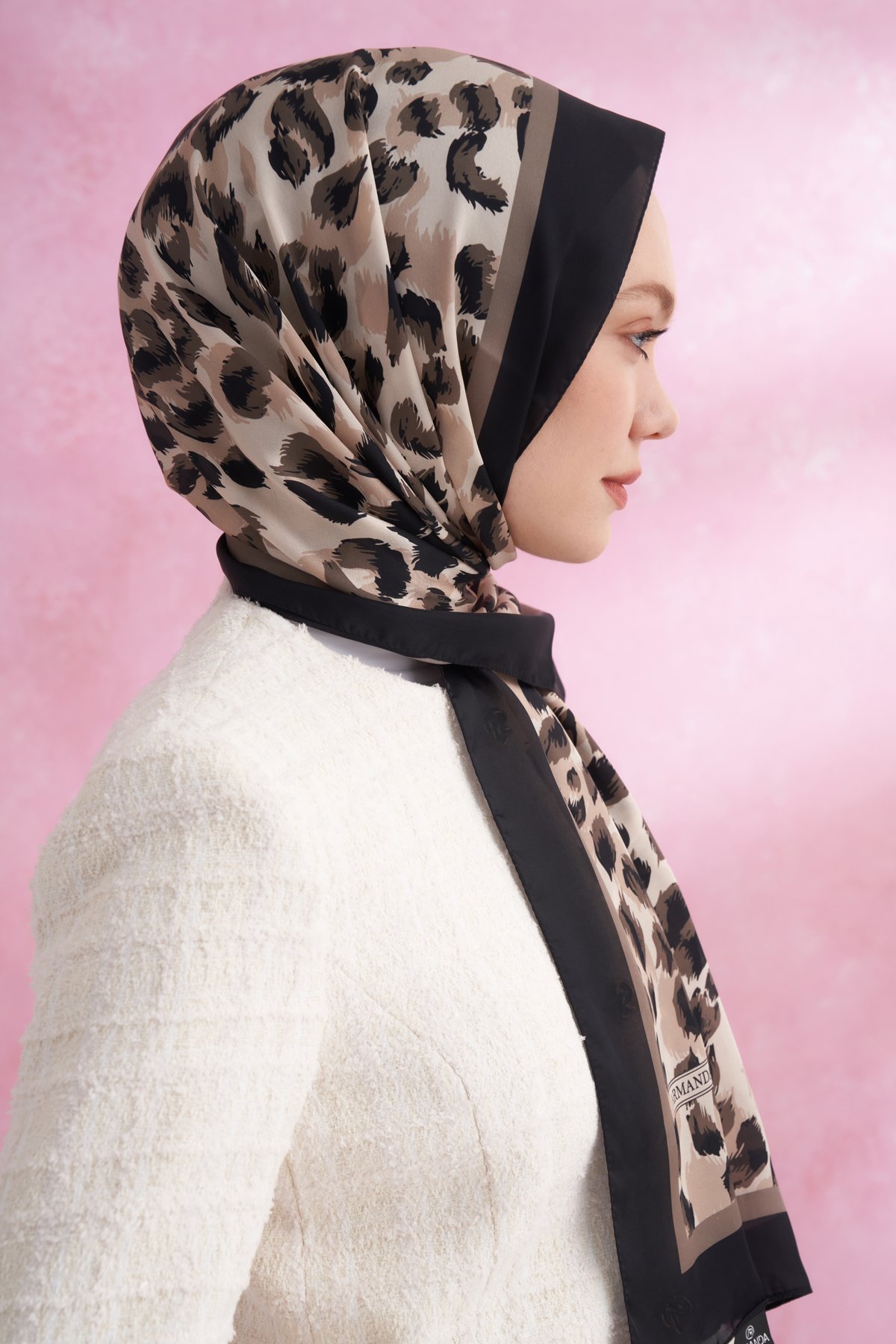 LEOPAR VUAL MULTI DESEN ŞAL - SİYAH - VİZON