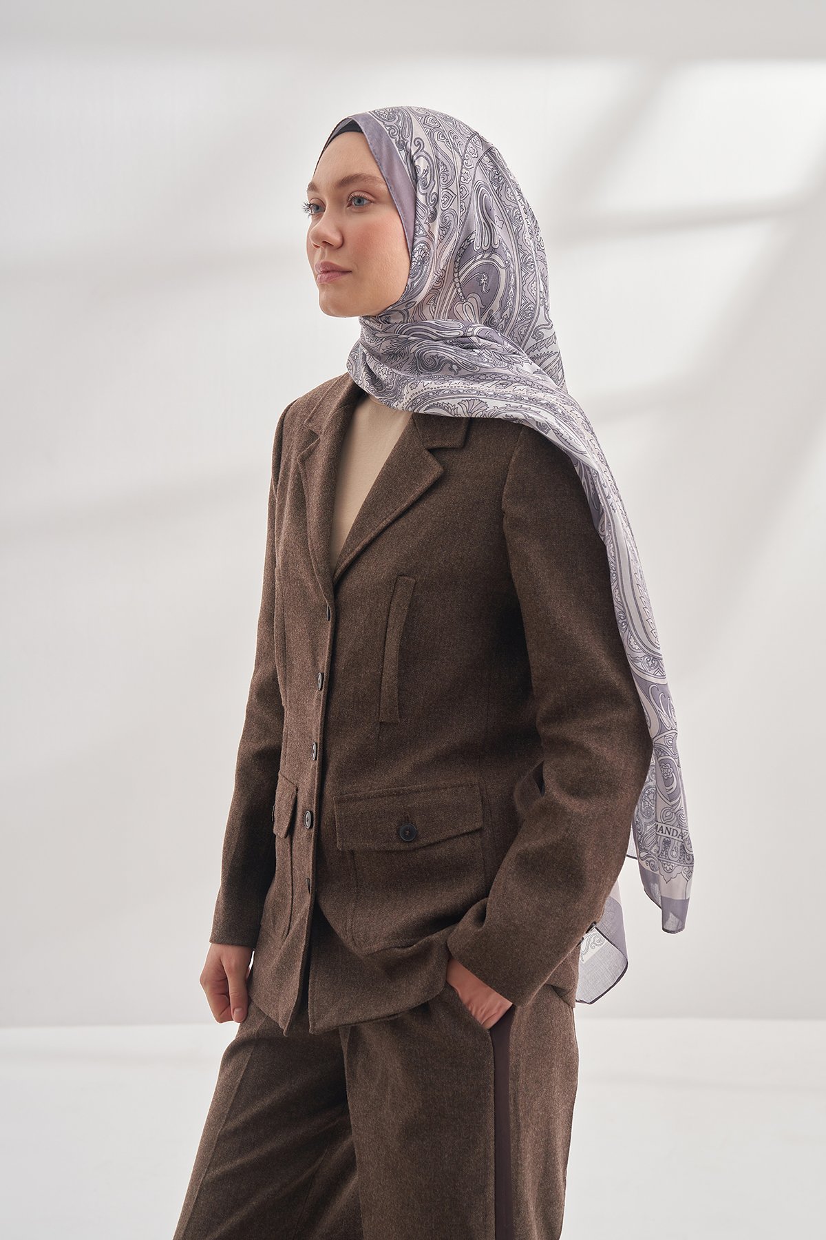 MARGIELA SERİSİ MARIAN DESEN ŞAL - FÜME