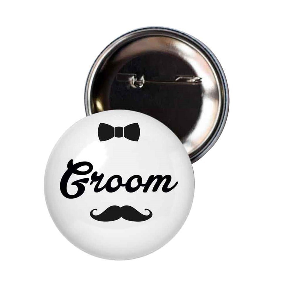 Bekarlığa Veda Partisi Rozet Bıyıklı Groom