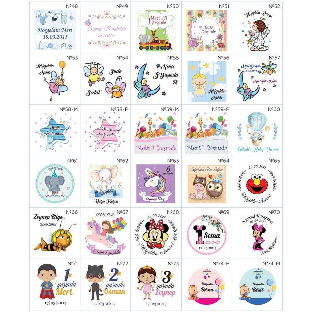 Doğum Günü Hediyelik Magnet Bebek Şekeri Bebek Magnet İsimli Kapak Açacak Minnie Mouse