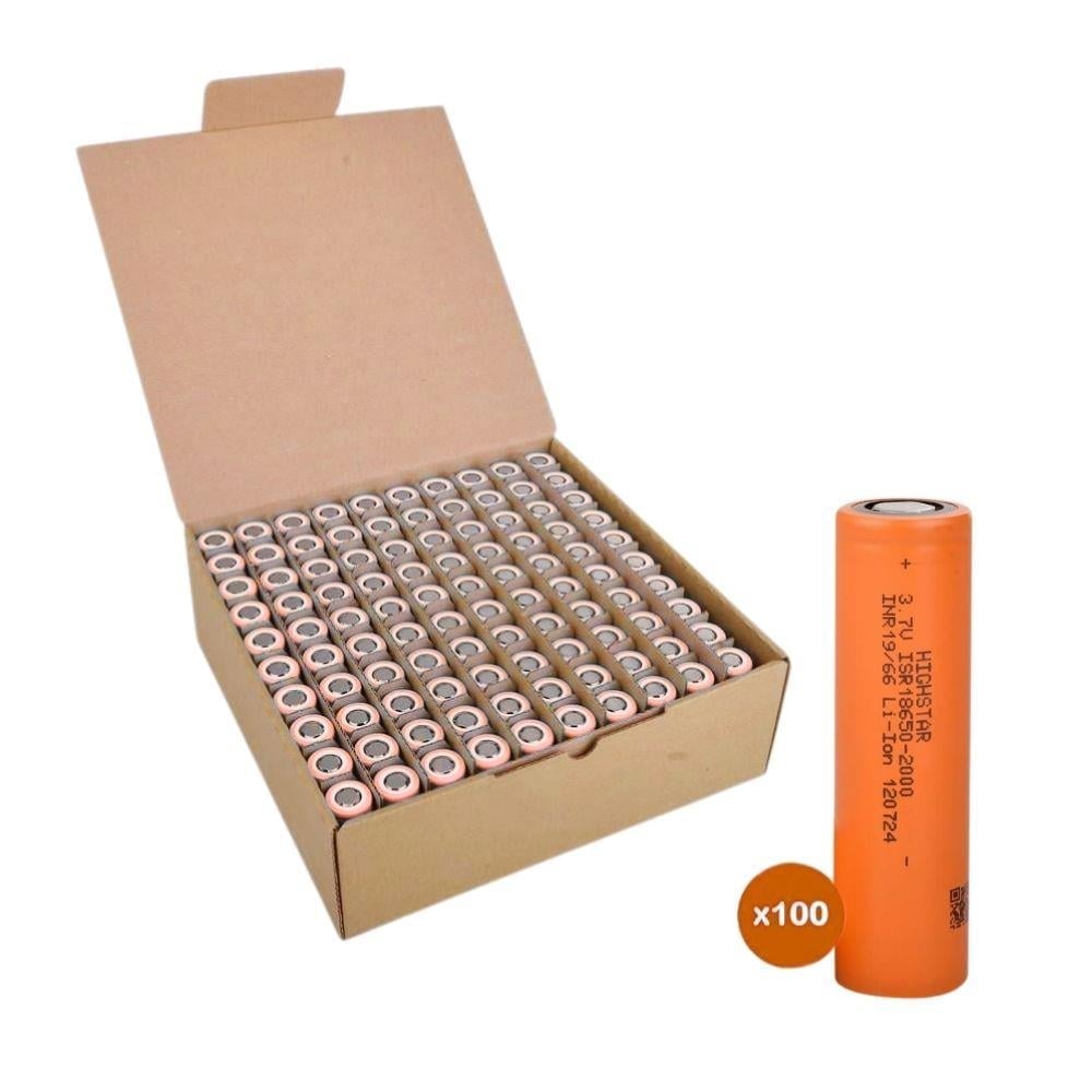 Highstar - ISR18650-2000 - 3.7V 2000 mAh Li-ion Şarjlı Pil - 30A 100 Lü Paket