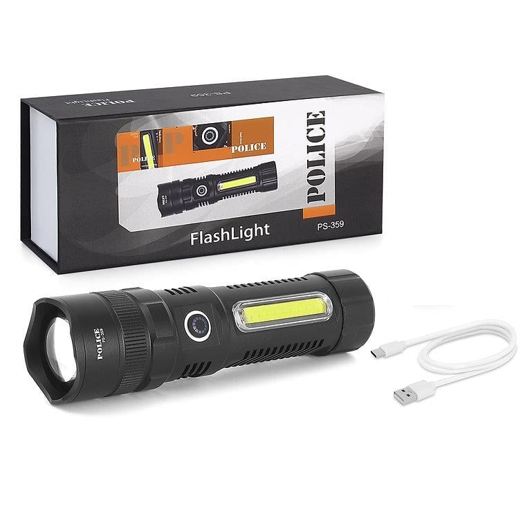 Police PS-359 Cree + Cob Led + Mıknatıslı Şarjlı El Feneri