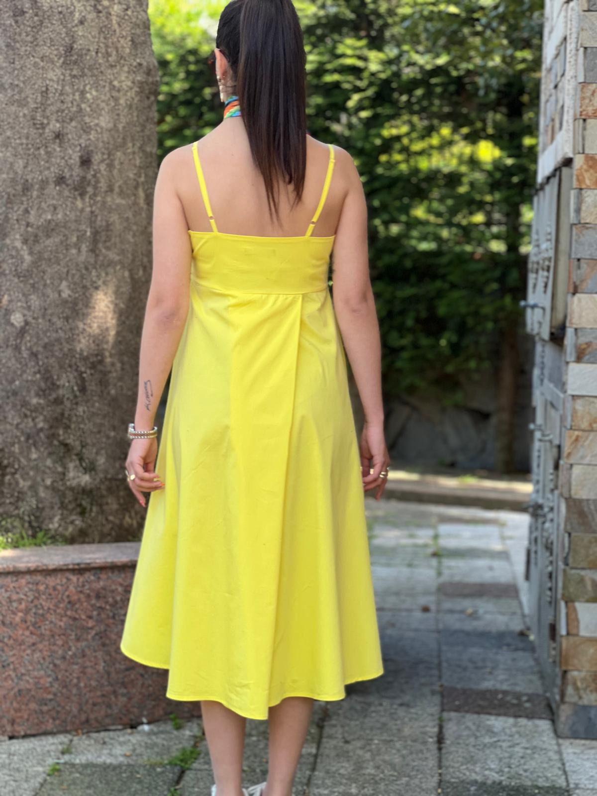 Askılı V Yaka Elbise 28773 Sarı