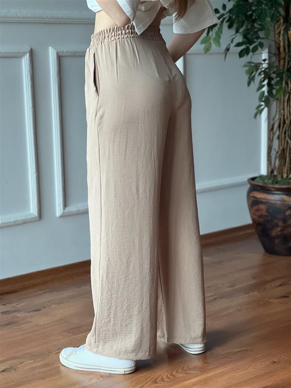 Ayrobin Bol Paça Pantolon 6583 Bej