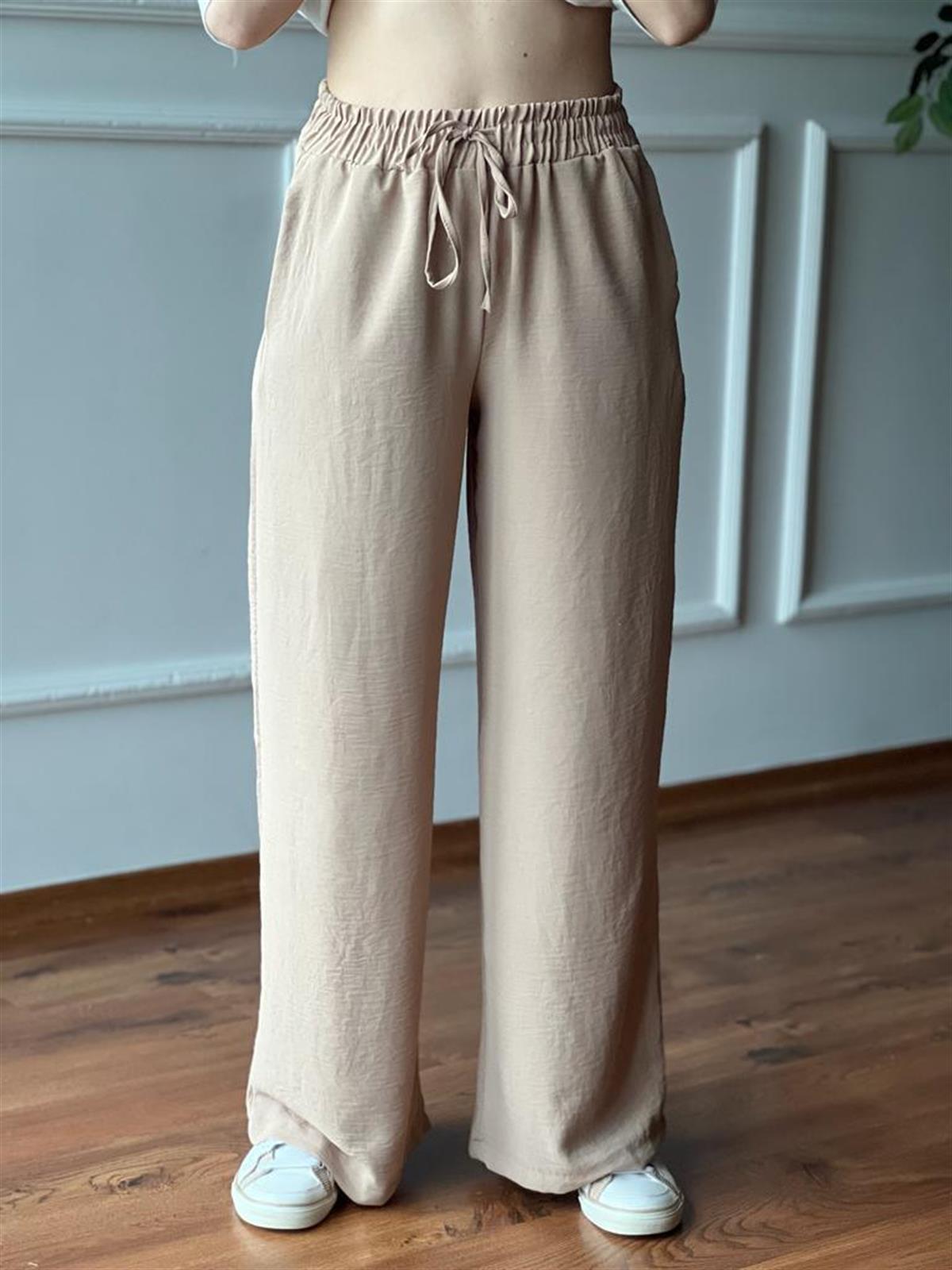 Ayrobin Bol Paça Pantolon 6583 Bej
