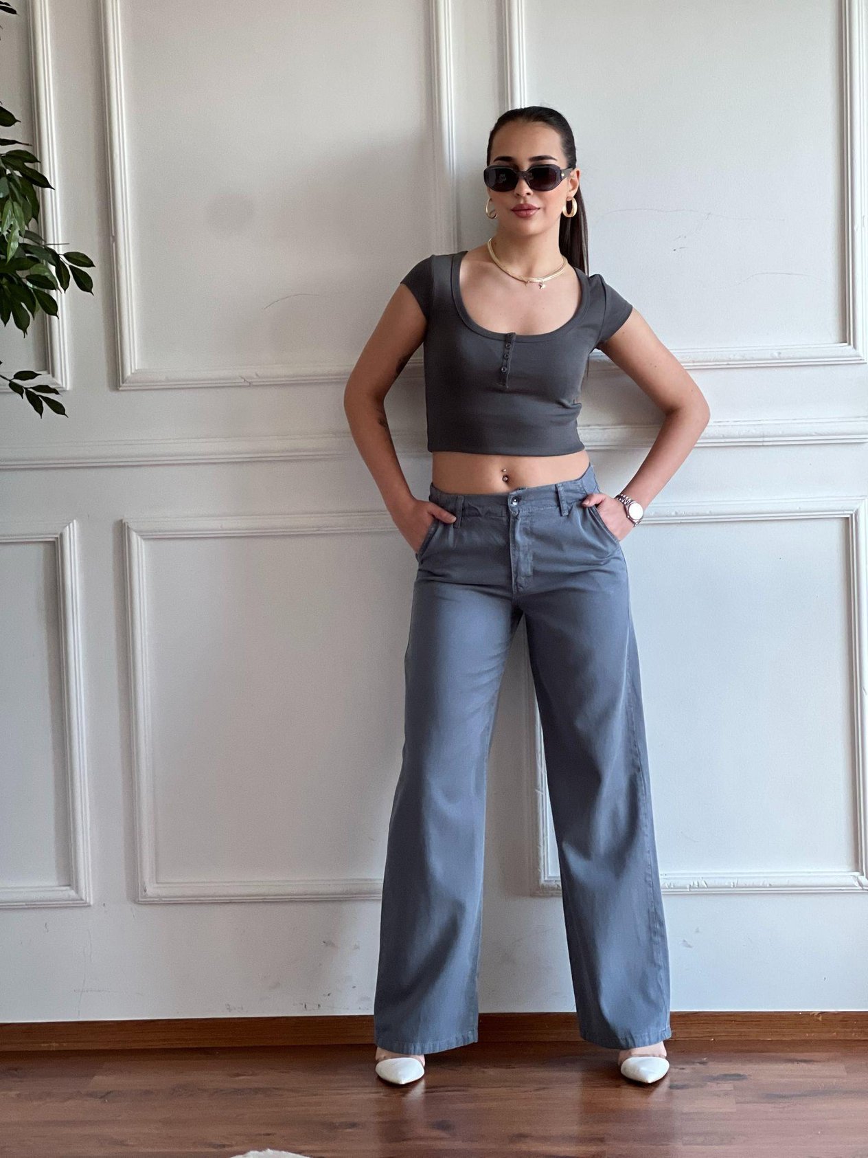 Bol Paça Gabardin Pantolon 5346-6522 Antrasit