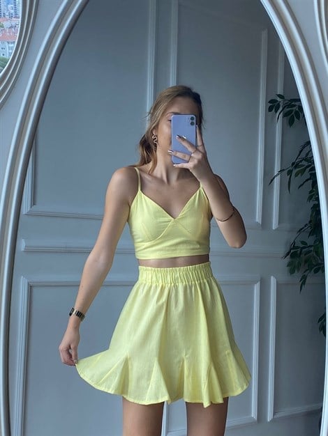 Crop Etek Takım 3993 Sarı