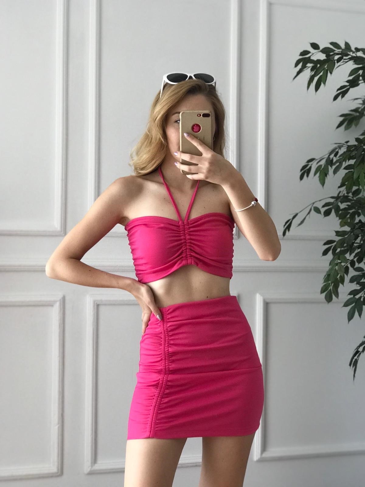 Etek Büstiyer Takım 98262 Pembe