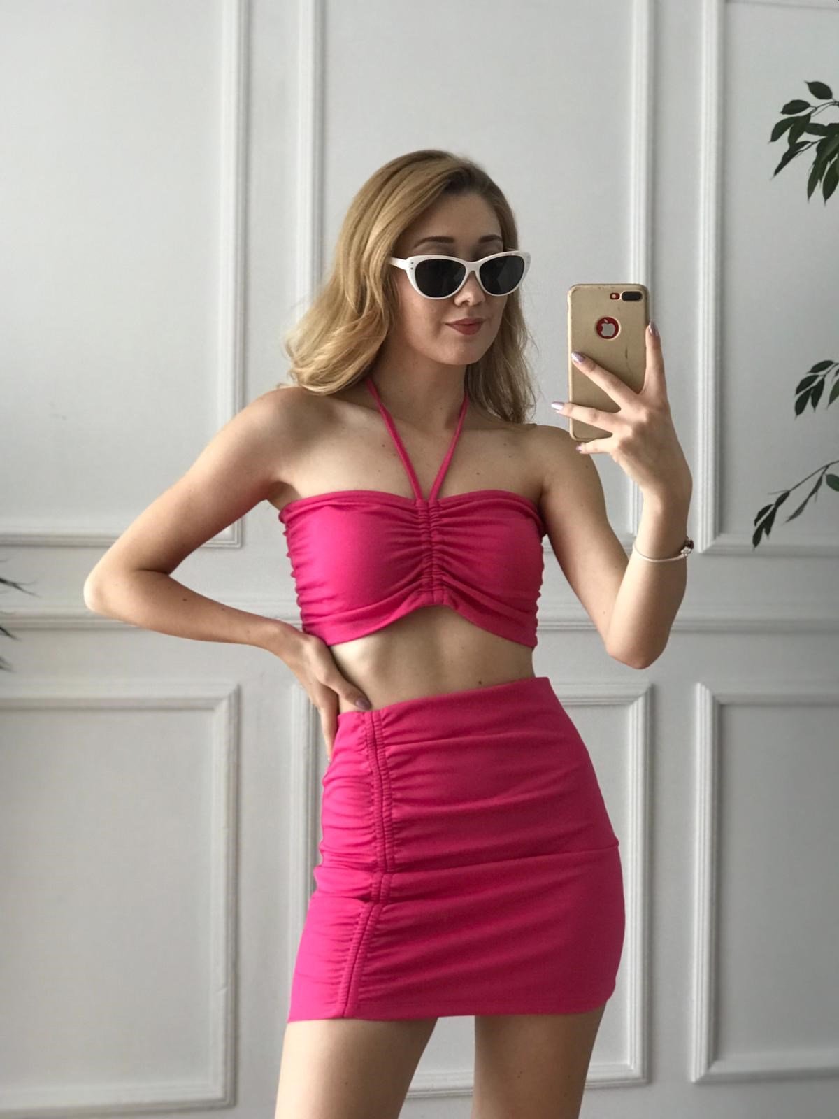 Etek Büstiyer Takım 98262 Pembe