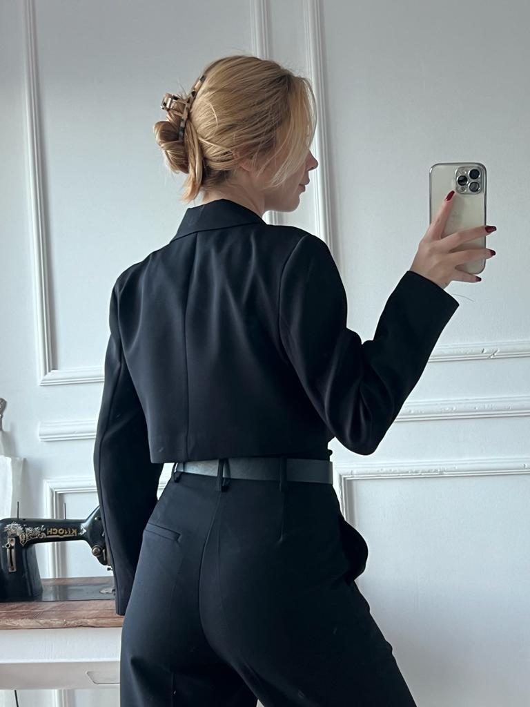 Kısa Blazer Ceket 50590 Siyah