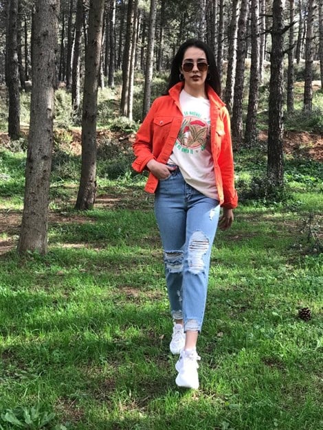 Lazerli Paçası Püsküllü Mom Jean 1031 Mavi