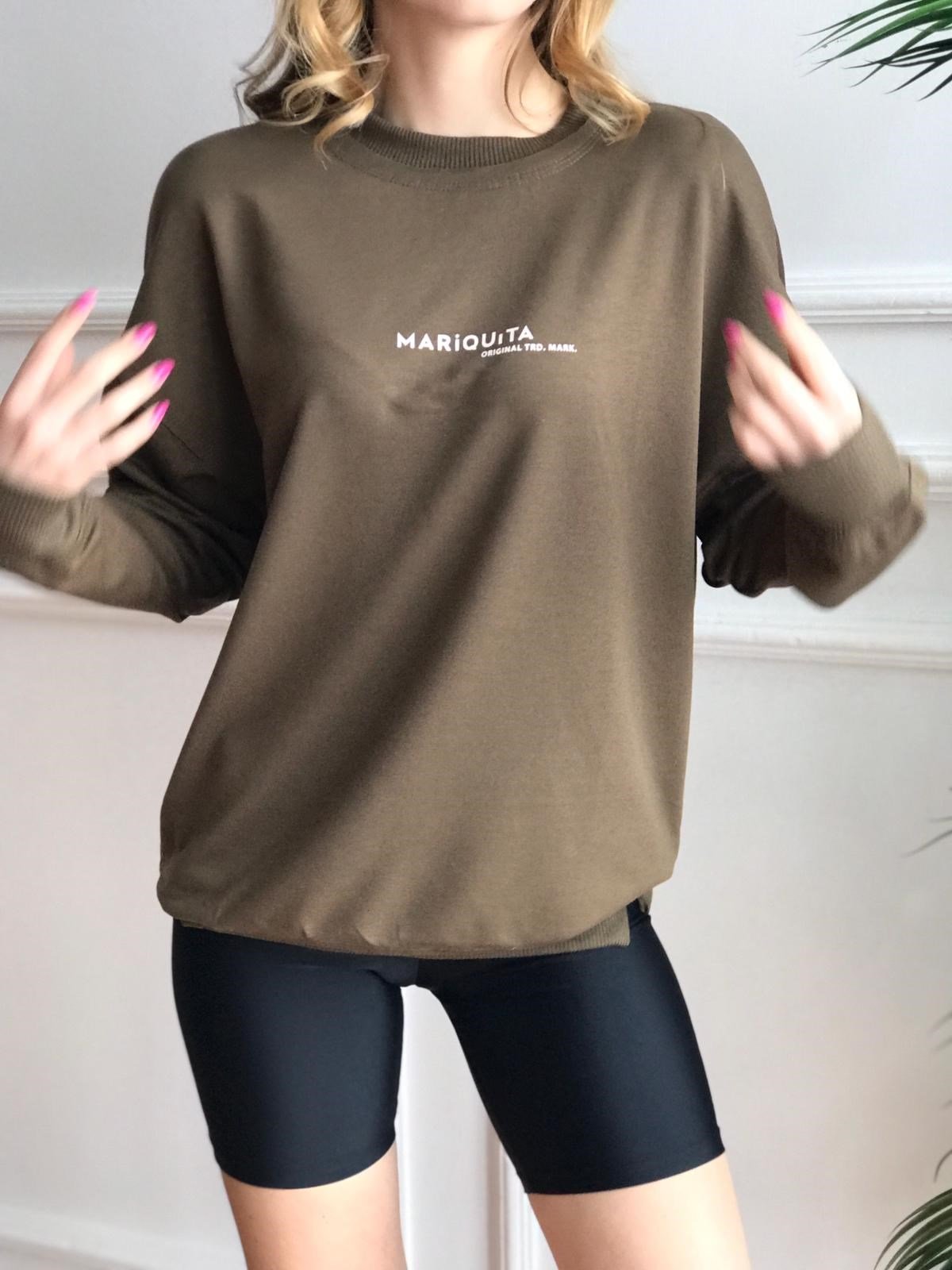 Mariquita Baskılı Sweat Kahverengi