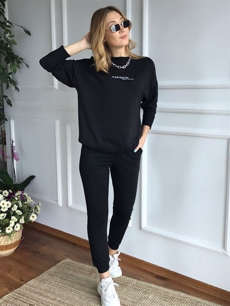 Mariquita Baskılı Sweat Siyah