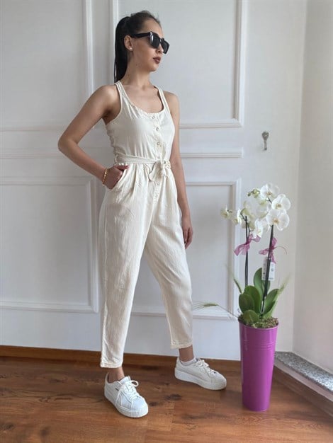 Önü Çıtçıtlı Tulum 26175 Ekru