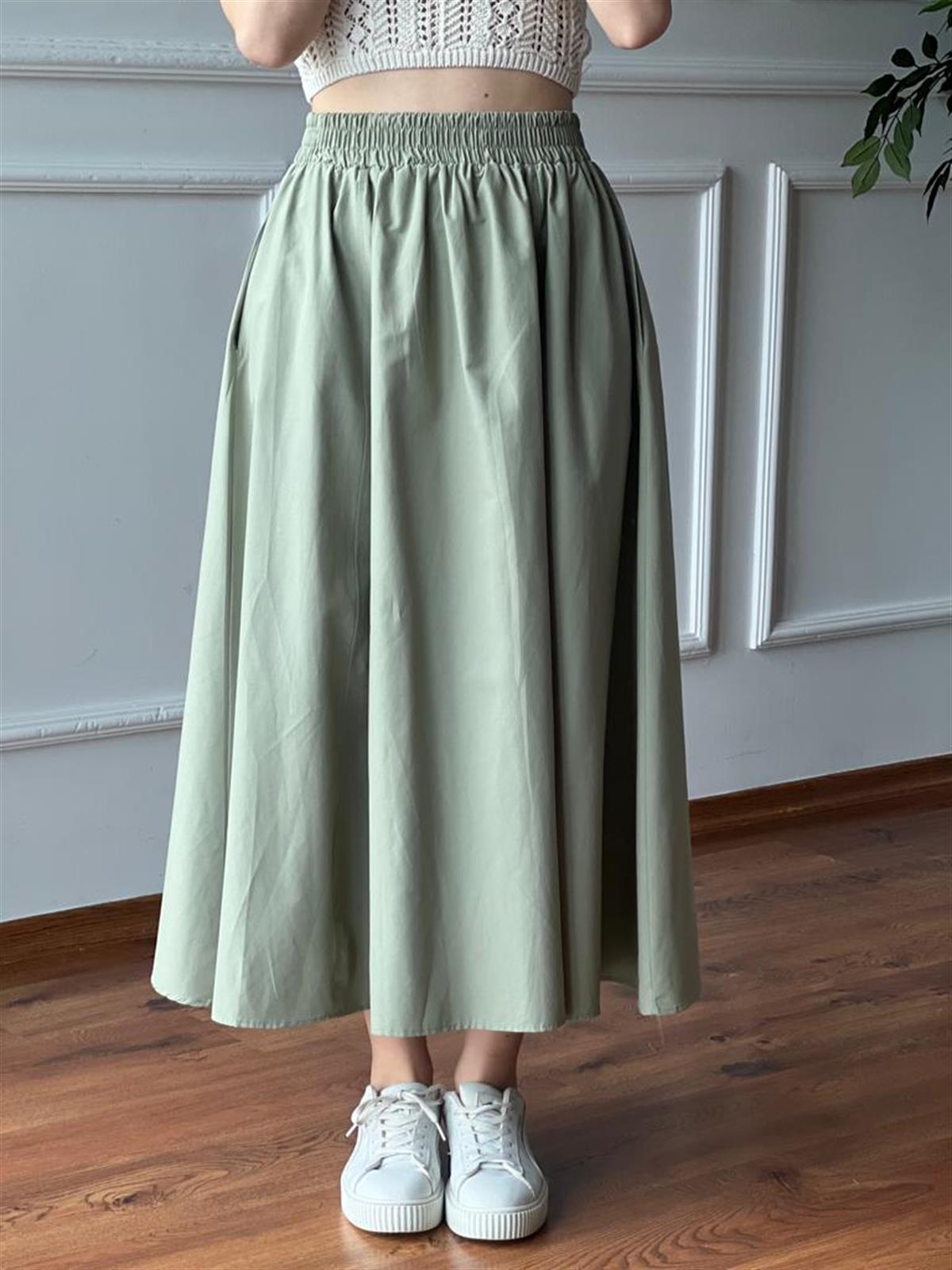 Poplin Etek 21023 Haki