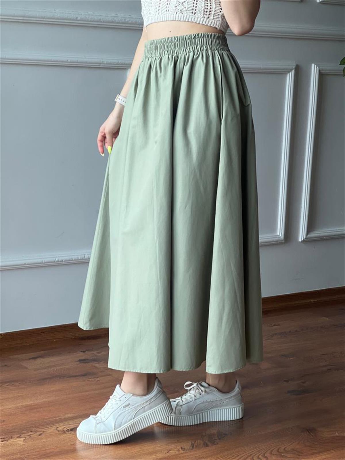 Poplin Etek 21023 Haki