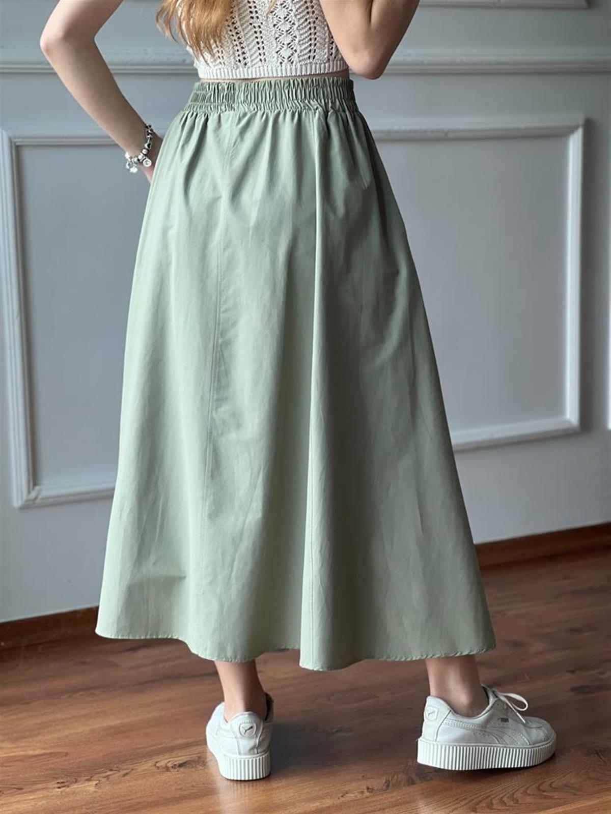 Poplin Etek 21023 Haki
