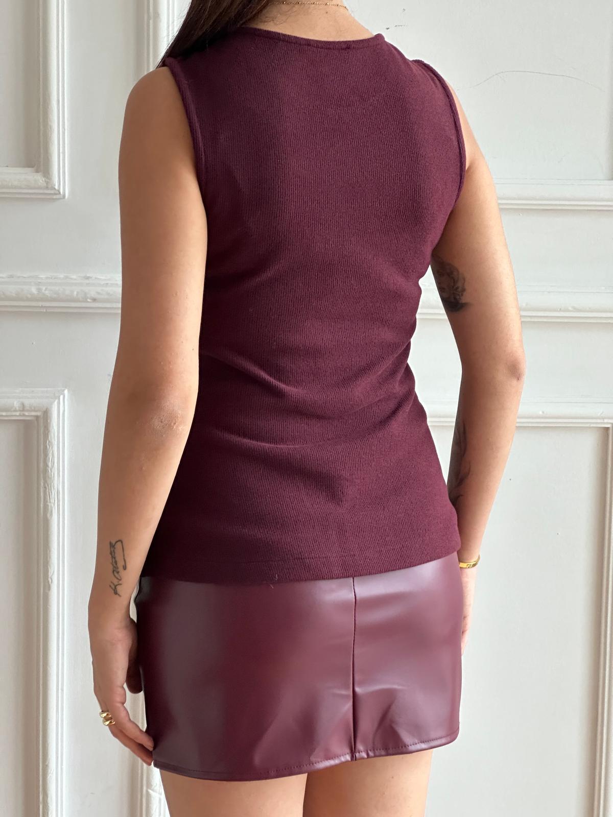 Selanik Düğmeli Yelek 65484 Bordo