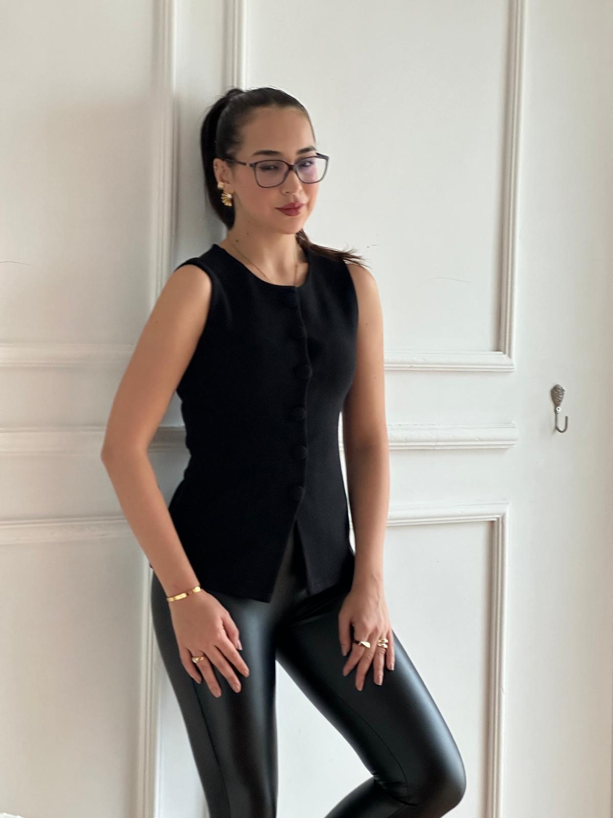 Selanik Düğmeli Yelek 65484 Siyah