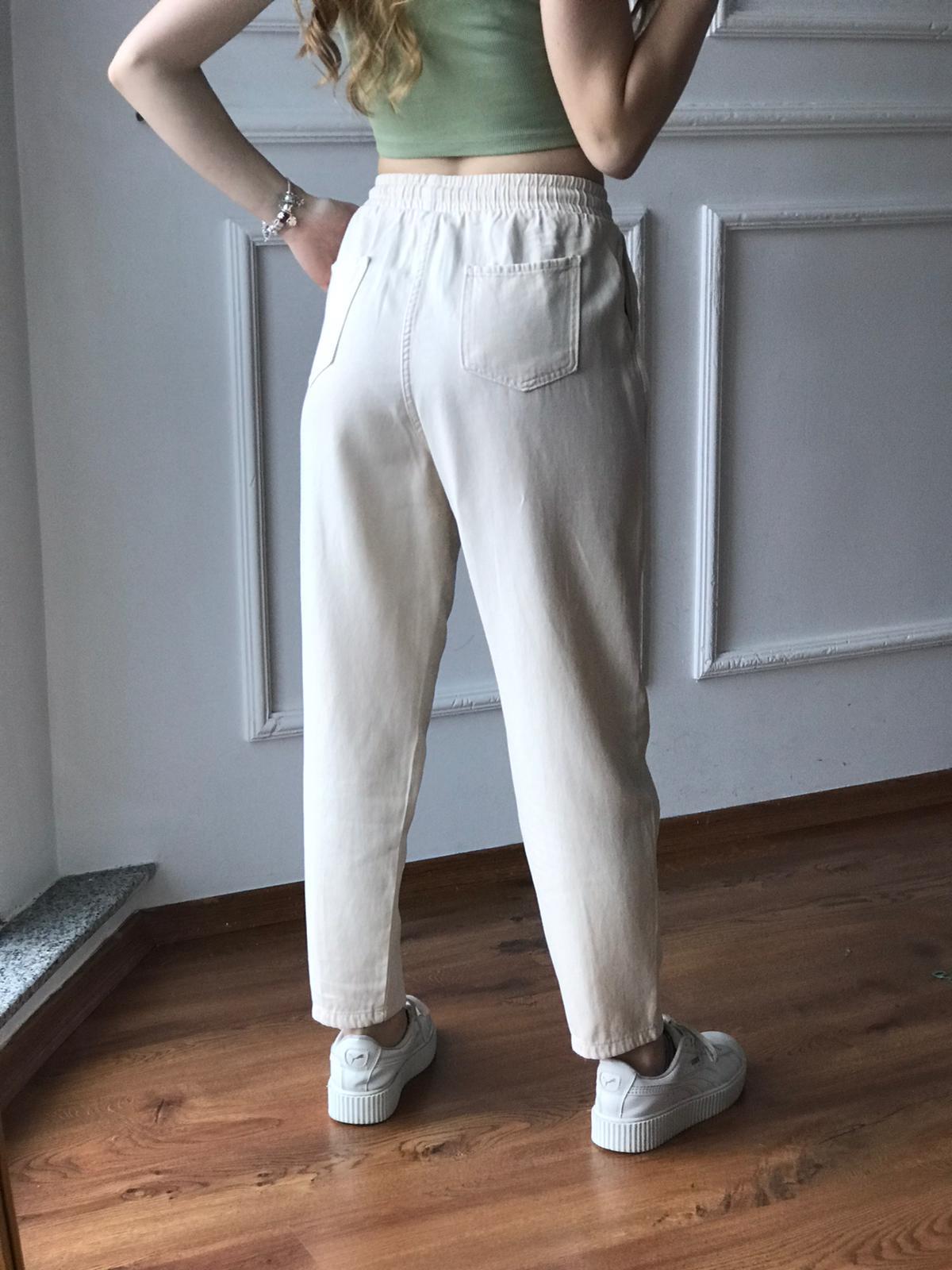 Tensel Paça Pensli Pantolon 4043 Taş
