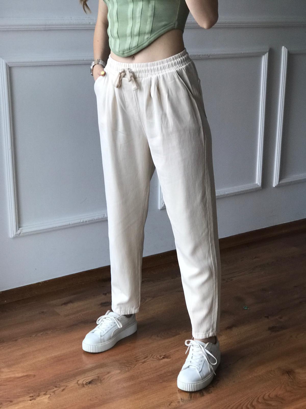 Tensel Paça Pensli Pantolon 4043 Taş