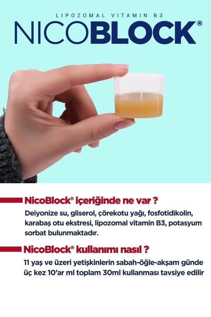 Dr. Erdem Nicoblock Lipozomal Vitamin B3  Gıda Takviyesi 300ml