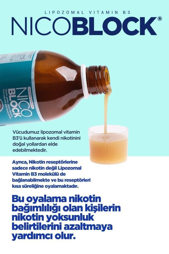 Dr. Erdem Nicoblock Lipozomal Vitamin B3  Gıda Takviyesi 300ml