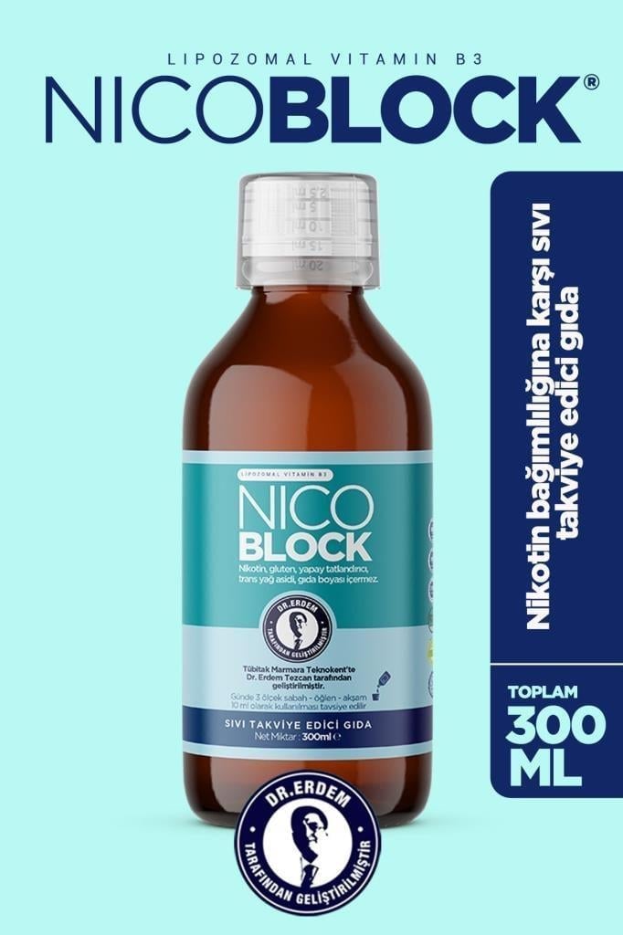 Dr. Erdem Nicoblock Lipozomal Vitamin B3  Gıda Takviyesi 300ml