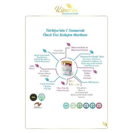 Kiperin Collagen Toz Kolajen Peptitleri İçeren Diyet Takviyesi 500 gr-Kiperin