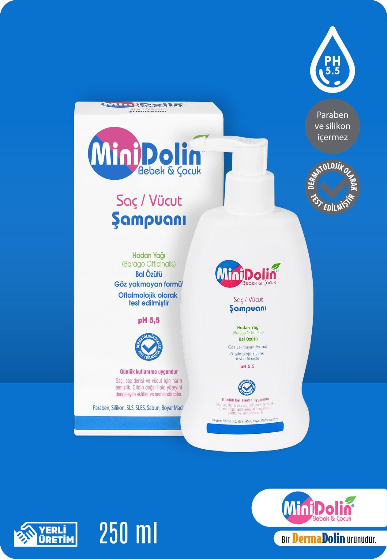 Minidolin Saç ve Vücut Şampuanı 250ml-Dermadolin
