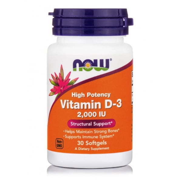 Now Foods Vitamin D-3 2000 IU 30 Softgels-NOW FOODS