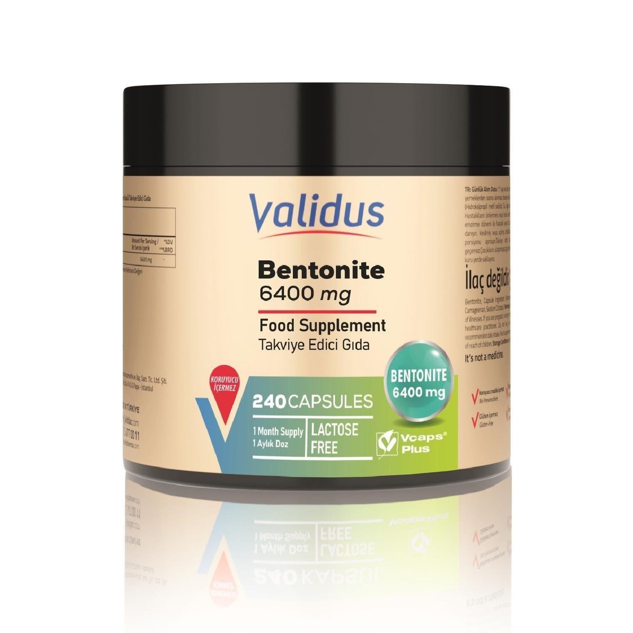 Validus D-Tox Bentonite 6400 mg 240 Kapsül-Validus
