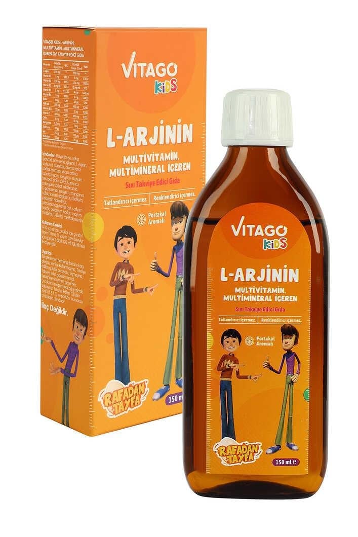 Vitago Kids Rafadan Tayfa L-Arjinin Multivitamin Multimineral İçeren Şurup 150 ml-VITAGO
