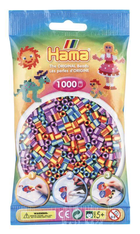 1.000'lik Hama Midi Boncuk - Şeritli Boncuklar Karışık 3 Renk