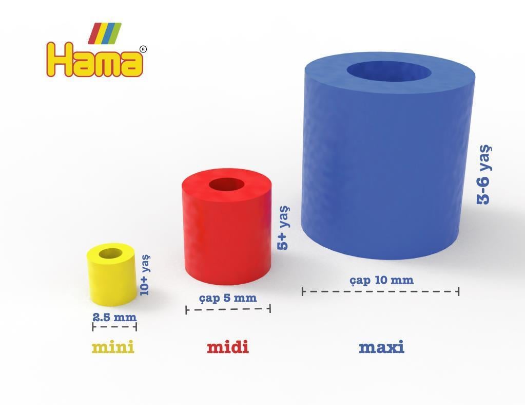 1.000'lik Hama Midi Boncuk - Şeffaf Simli Renkler