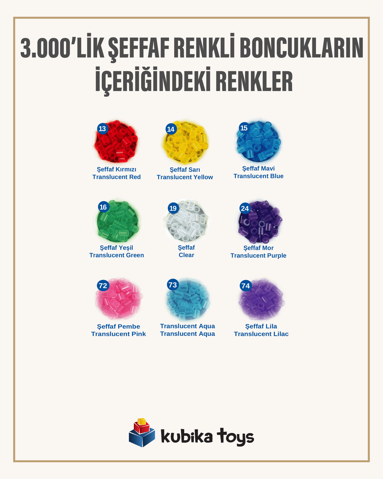 3.000'lik Hama Midi Boncuk - Şeffaf Renkler