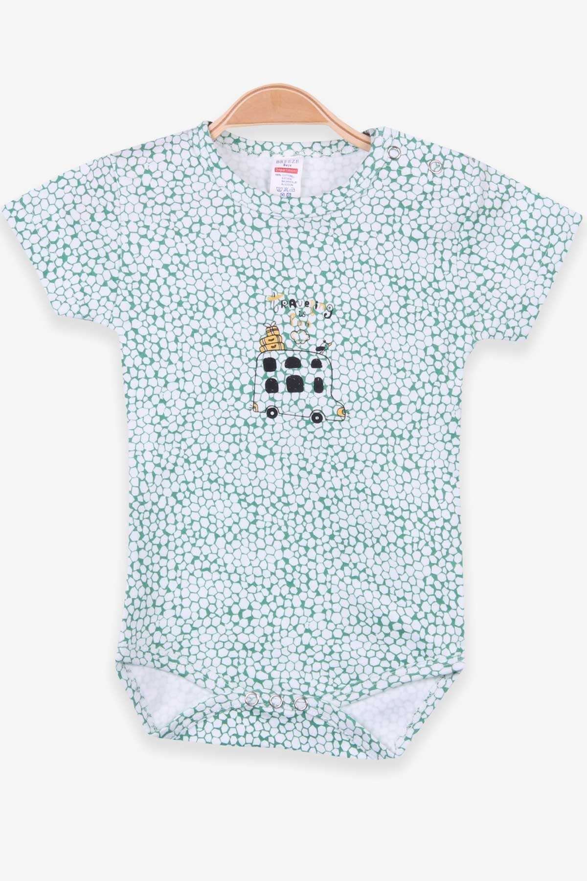 Breeze Erkek Bebek Çıtçıtlı Body Araba Baskılı Yeşil (9 Ay-3 Yaş)