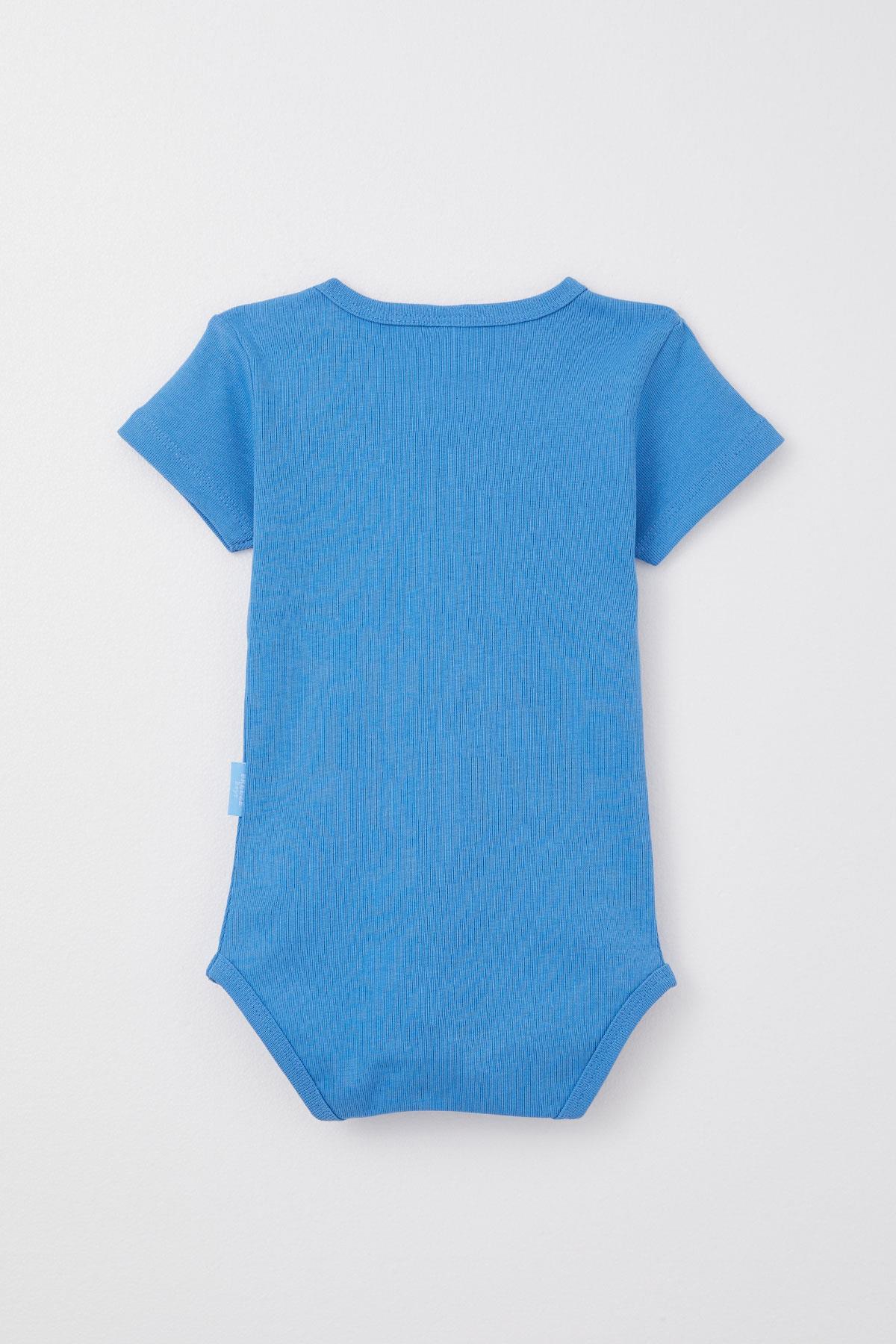 Breeze Erkek Bebek Çıtçıtlı Zıbın Body Basic Mavi (9 Ay-3 Yaş)