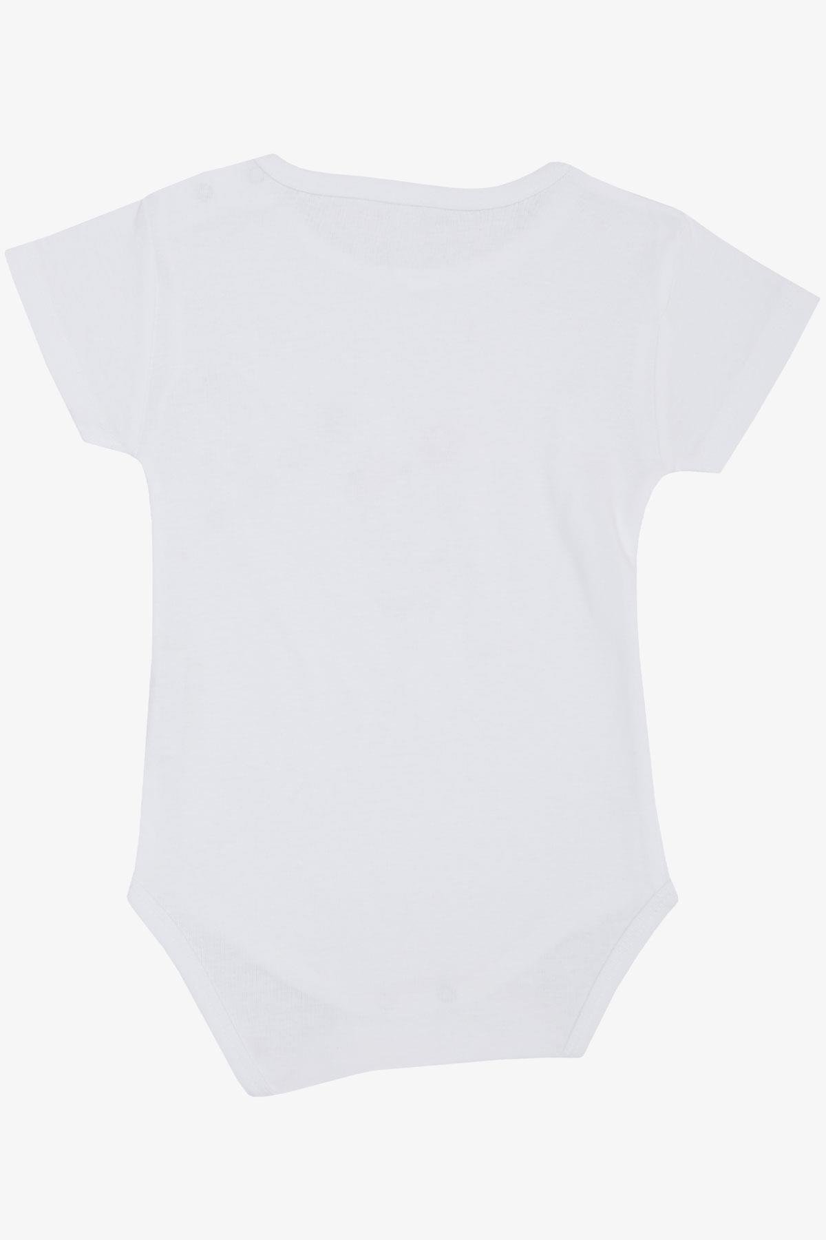 Breeze Erkek Bebek Çıtçıtlı Zıbın Body Şapkalı Zürafacık Baskılı Beyaz (9 Ay-3 Yaş)