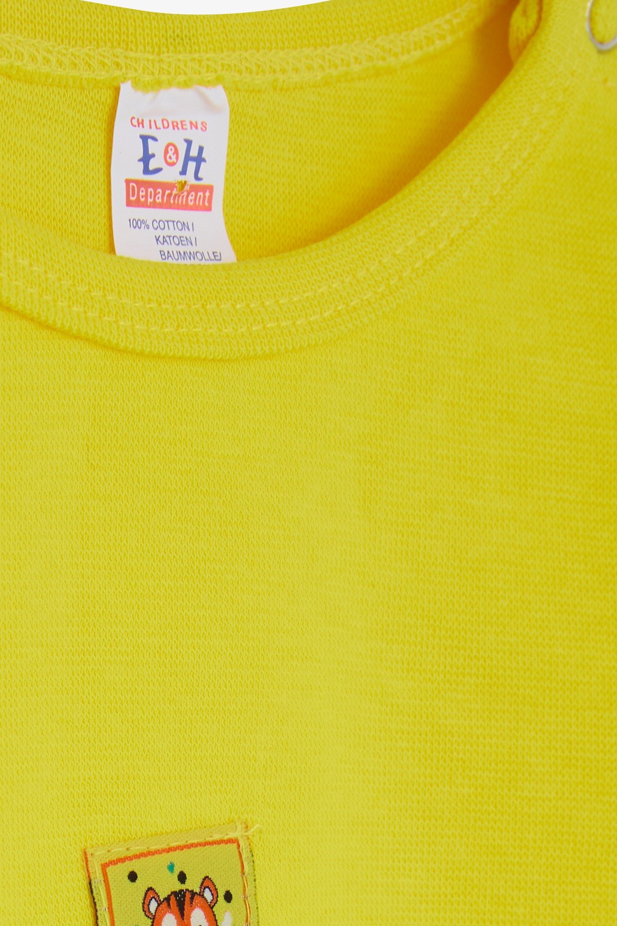 Breeze Erkek Bebek Çıtçıtlı Zıbın Body Aslancık Baskılı Neon Sarı (9 Ay-3 Yaş)