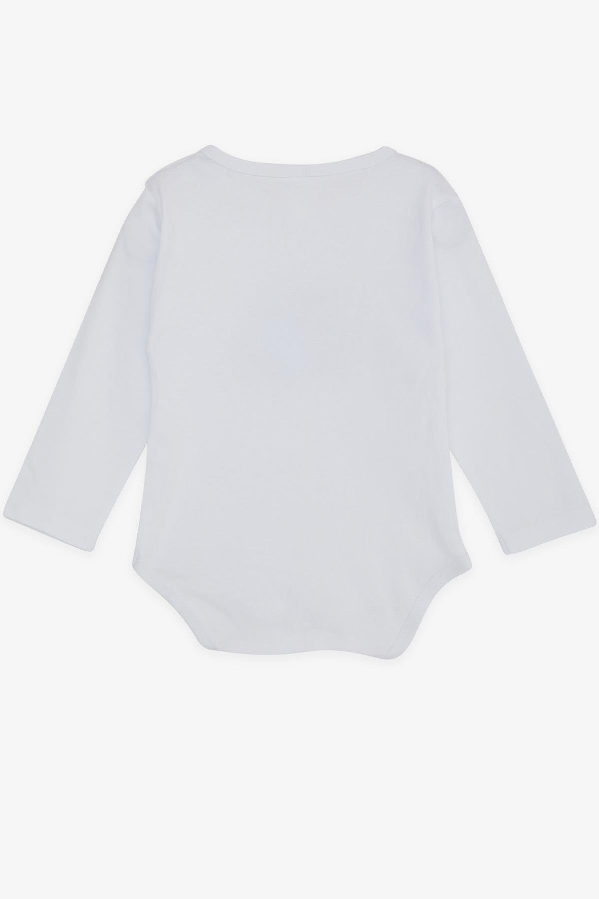 Breeze Erkek Bebek Çıtçıtlı Zıbın Body Pilot Hayvancıklar Baskılı Beyaz (9 Ay-3 Yaş)