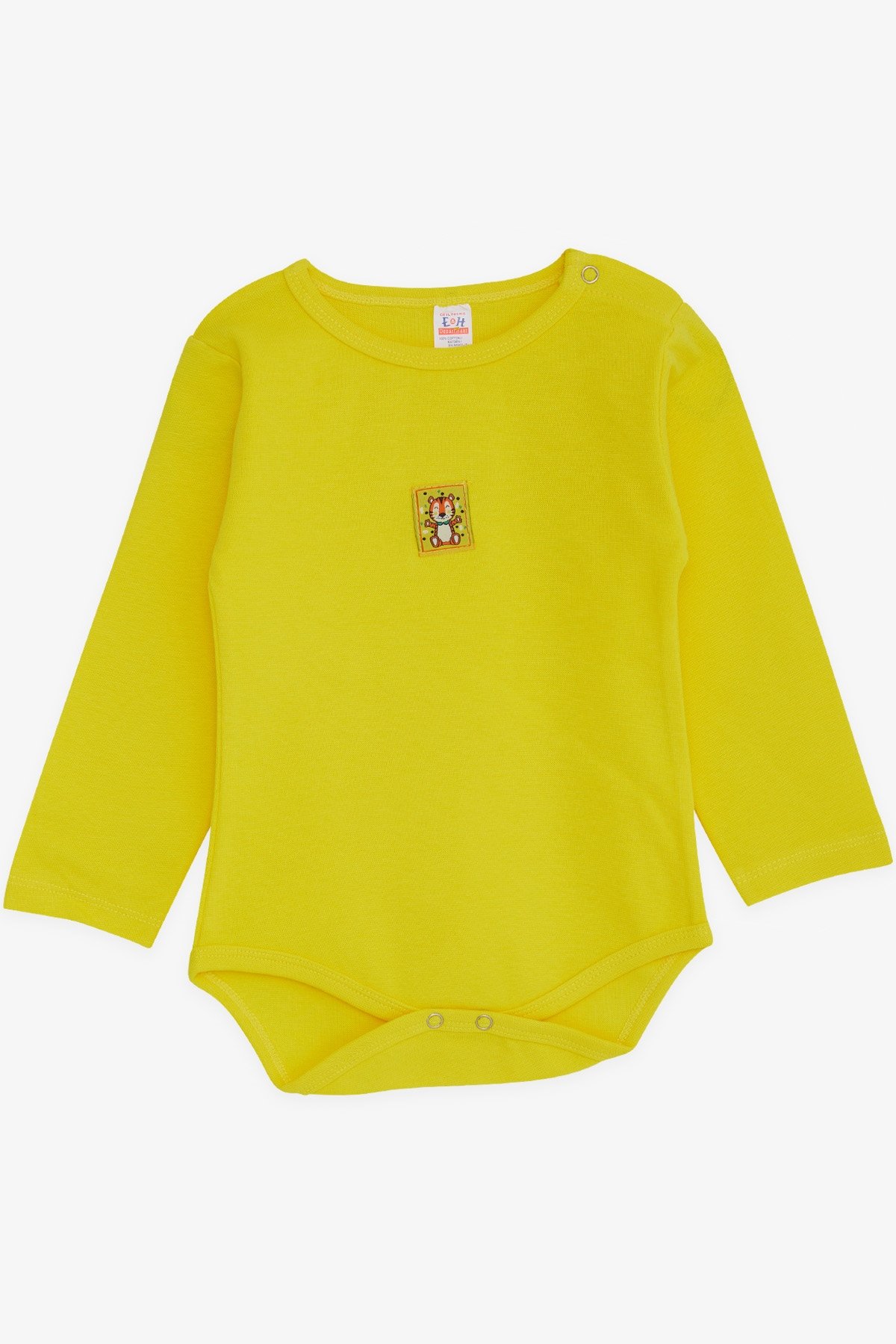 Breeze Erkek Bebek Çıtçıtlı Zıbın Body Aslancık Baskılı Neon Sarı (9 Ay-3 Yaş)
