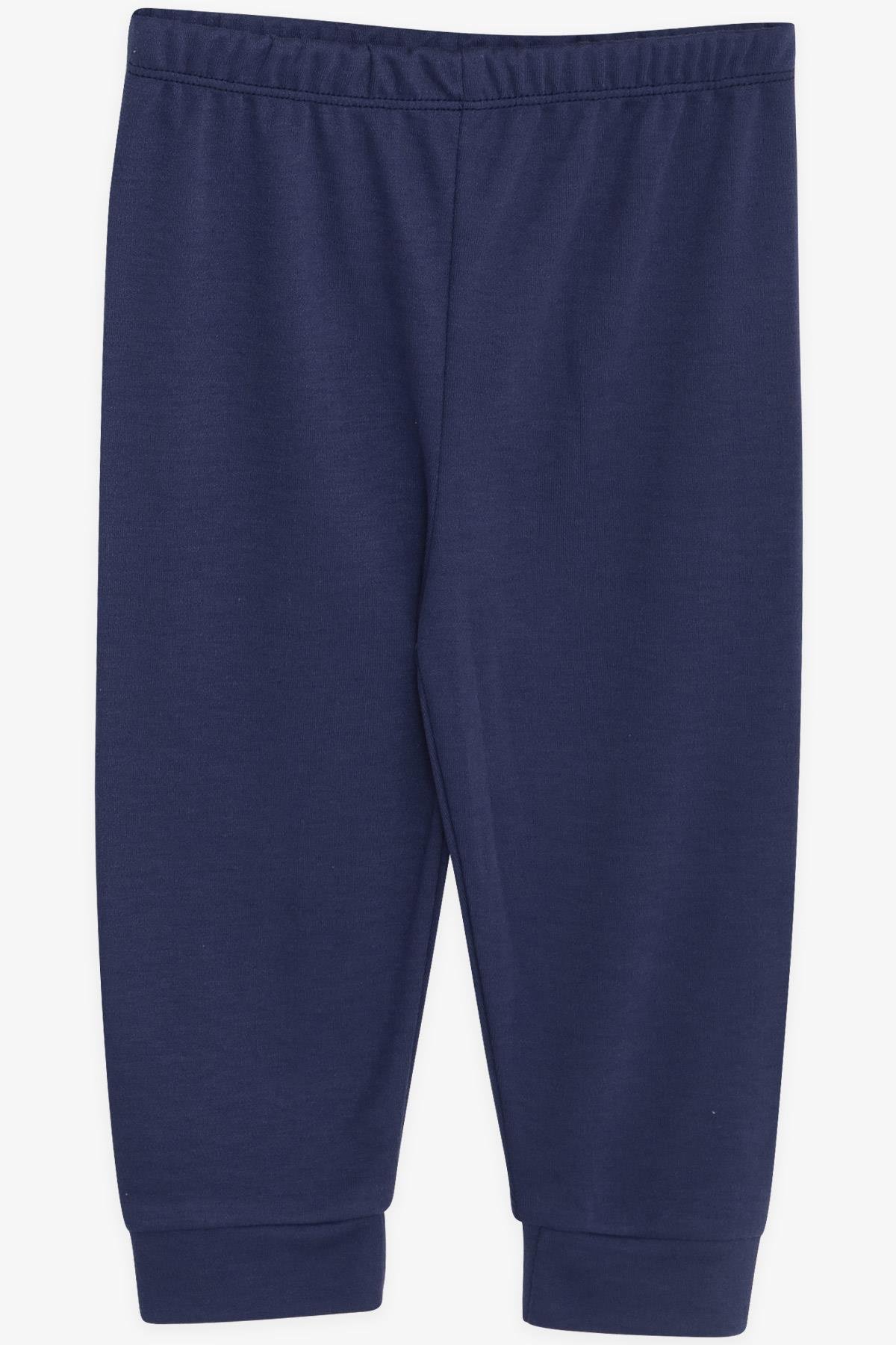 Breeze Erkek Bebek Pijama Takımı Renkli Dinozor Desenli Lacivert (4 Ay-1 Yaş)